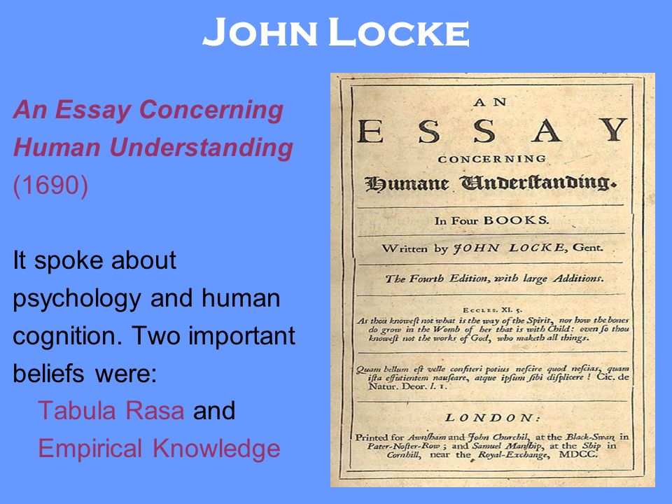 Essay on human understanding 1690